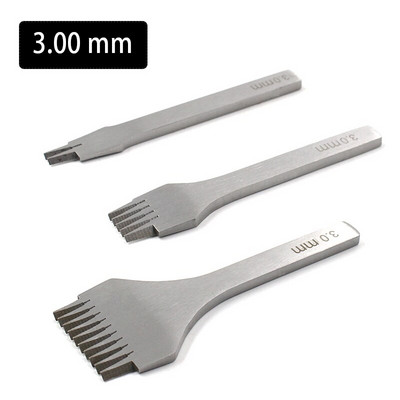 3 τμχ Σετ εργαλείων διάτρησης ραφής δερμάτινη χειροτεχνία γαλλικού τύπου DIY Εργαλεία διάτρησης με τρύπες Σμίλη λοξή επίπεδη κοπή 3,85/3,38/3,0/2,7 χιλιοστά