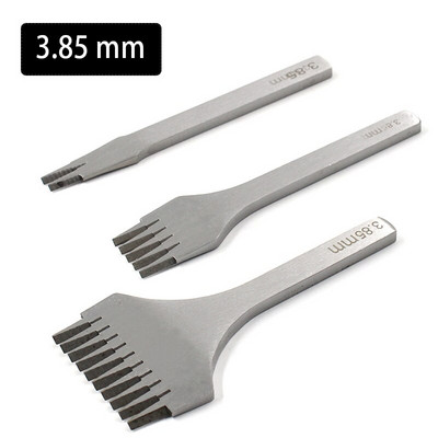 3 τμχ Σετ εργαλείων διάτρησης ραφής δερμάτινη χειροτεχνία γαλλικού τύπου DIY Εργαλεία διάτρησης με τρύπες Σμίλη λοξή επίπεδη κοπή 3,85/3,38/3,0/2,7 χιλιοστά