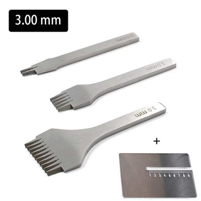 3 τμχ Σετ εργαλείων διάτρησης ραφής δερμάτινη χειροτεχνία γαλλικού τύπου DIY Εργαλεία διάτρησης με τρύπες Σμίλη λοξή επίπεδη κοπή 3,85/3,38/3,0/2,7 χιλιοστά