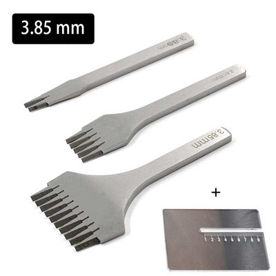 3 τμχ Σετ εργαλείων διάτρησης ραφής δερμάτινη χειροτεχνία γαλλικού τύπου DIY Εργαλεία διάτρησης με τρύπες Σμίλη λοξή επίπεδη κοπή 3,85/3,38/3,0/2,7 χιλιοστά