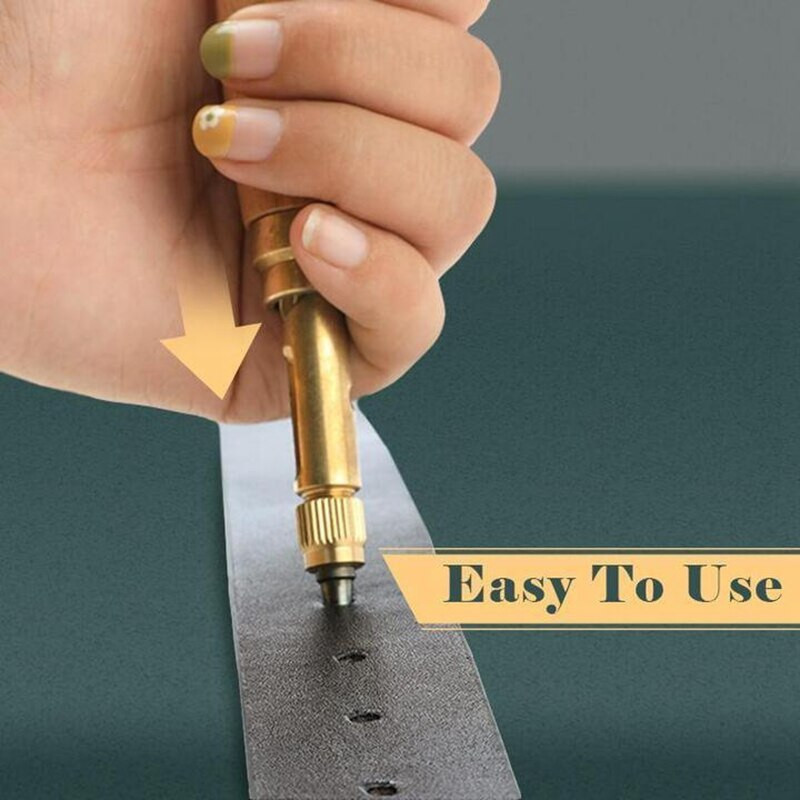 DIY Δερμάτινη γροθιά Περιστροφική διάτρηση Αντικαταστάσιμη σίγαση Περιστροφική διάτρηση Βιδωτή μύτη τρυπανιού Εργαλείο χειρός για ιμάντα ρολογιού ζώνης