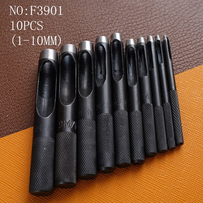 Στρογγυλό σετ διάτρησης 1-10 mm Δερμάτινο Εργαλείο διάτρησης χειροτεχνίας Εργαλείο κοπής διάτρησης κοίλων οπών για ζώνες ρολογιών Ζώνες καμβά χαρτί πλαστικό