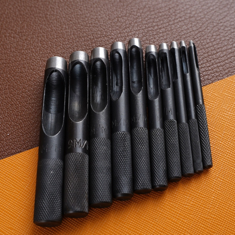 Στρογγυλό σετ διάτρησης 1-10 mm Δερμάτινο Εργαλείο διάτρησης χειροτεχνίας Εργαλείο κοπής διάτρησης κοίλων οπών για ζώνες ρολογιών Ζώνες καμβά χαρτί πλαστικό