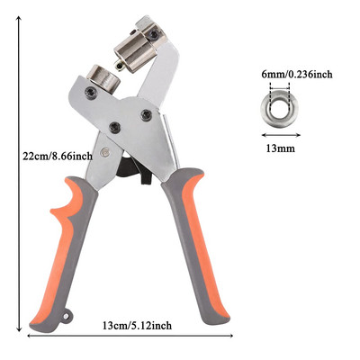 WOZOBUY Grommet Tool Kit Grommet Press Punch Kit Πένσα μηχανής πένσα χειρός για δερμάτινα παπούτσια από ύφασμα Tarp