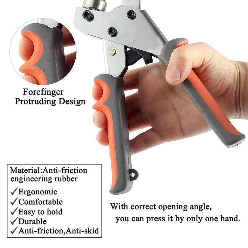 WOZOBUY Grommet Tool Kit Grommet Press Punch Kit Πένσα μηχανής πένσα χειρός για δερμάτινα παπούτσια από ύφασμα Tarp