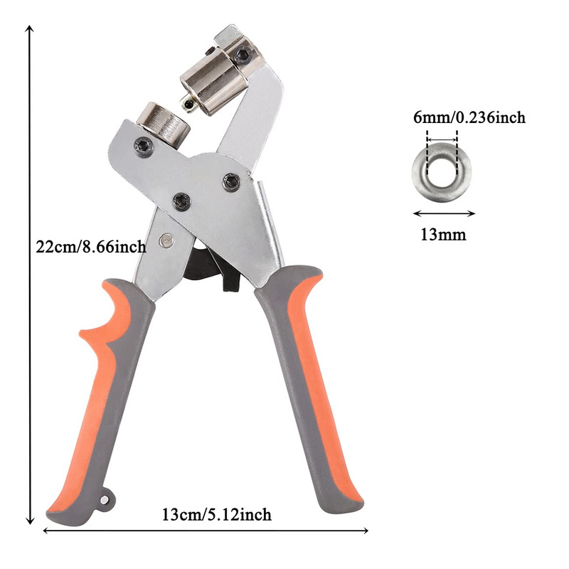 WOZOBUY Grommet Tool Kit Grommet Press Punch Kit Πένσα μηχανής πένσα χειρός για δερμάτινα παπούτσια από ύφασμα Tarp
