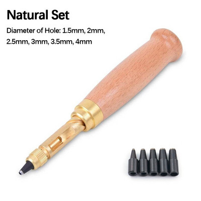 6 antgaliai odinis sraigtinis skylių perforatorius Japoniškas automatinis knygų įrišimo gręžtuvas 1,5–4 mm perforatorius, skirtas odiniams diržams popieriui perforuoti