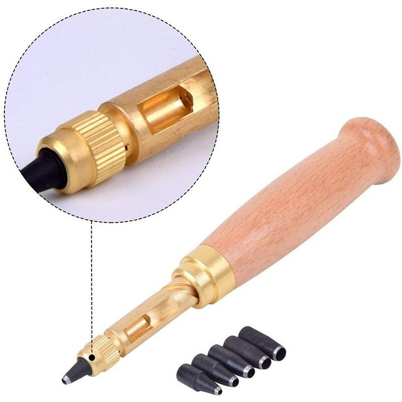 6 antgaliai odinis sraigtinis skylių perforatorius Japoniškas automatinis knygų įrišimo gręžtuvas 1,5–4 mm perforatorius, skirtas odiniams diržams popieriui perforuoti