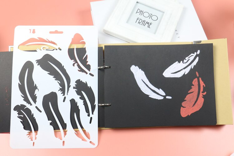 DIY Scrapbooking Lišće Predložak perja Pečenje Kuhinja Ukrašavanje kolača Šablone Sprej Listovi Predložak perja Mape za utiskivanje