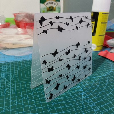 Wave Butterfly Vine reljeefkaust kaardi valmistamiseks käsitöötarvikute jaoks Scrapbooking uus 2022. aasta albumi foto šabloon plastikust reljeef