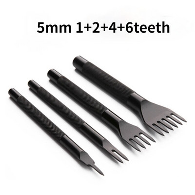 3/4/5/6 χιλιοστά Spacing Δερμάτινες τρύπες Διάτρηση ραφής Διαμάντι τρύπημα 1-2-4-6 Δόντια Κορδόνια Ράψιμο DIY Ζώνη χειροτεχνίας 4 τμχ/σετ