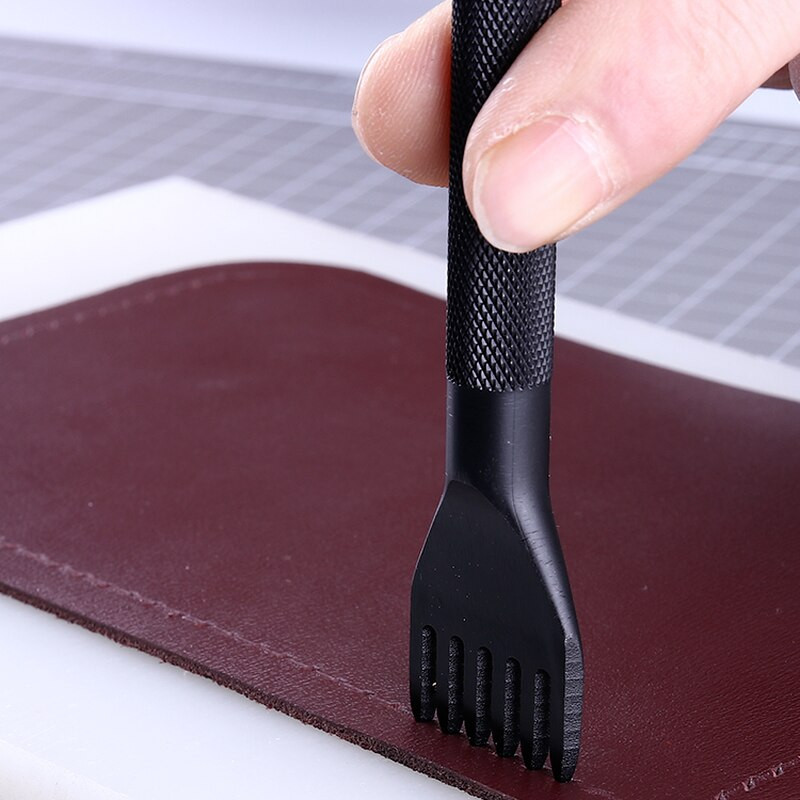 3/4/5/6 χιλιοστά Spacing Δερμάτινες τρύπες Διάτρηση ραφής Διαμάντι τρύπημα 1-2-4-6 Δόντια Κορδόνια Ράψιμο DIY Ζώνη χειροτεχνίας 4 τμχ/σετ