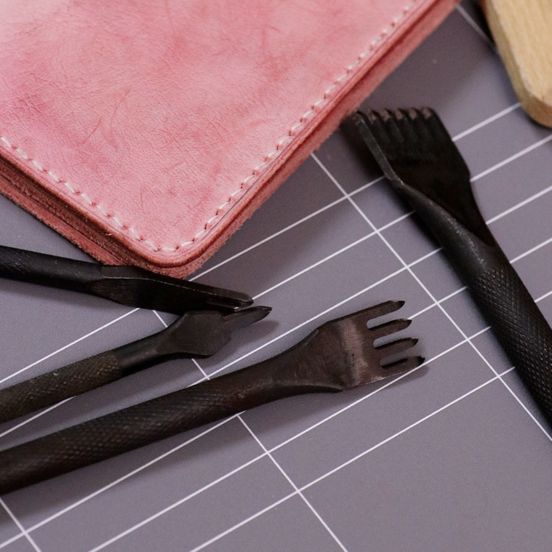 3/4/5/6 χιλιοστά Spacing Δερμάτινες τρύπες Διάτρηση ραφής Διαμάντι τρύπημα 1-2-4-6 Δόντια Κορδόνια Ράψιμο DIY Ζώνη χειροτεχνίας 4 τμχ/σετ