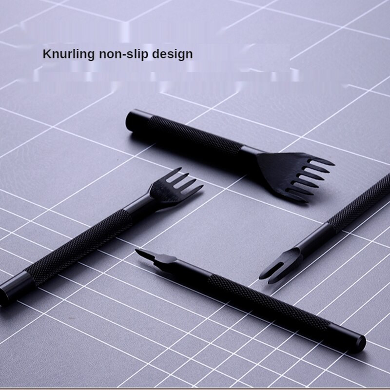 3/4/5/6 χιλιοστά Spacing Δερμάτινες τρύπες Διάτρηση ραφής Διαμάντι τρύπημα 1-2-4-6 Δόντια Κορδόνια Ράψιμο DIY Ζώνη χειροτεχνίας 4 τμχ/σετ