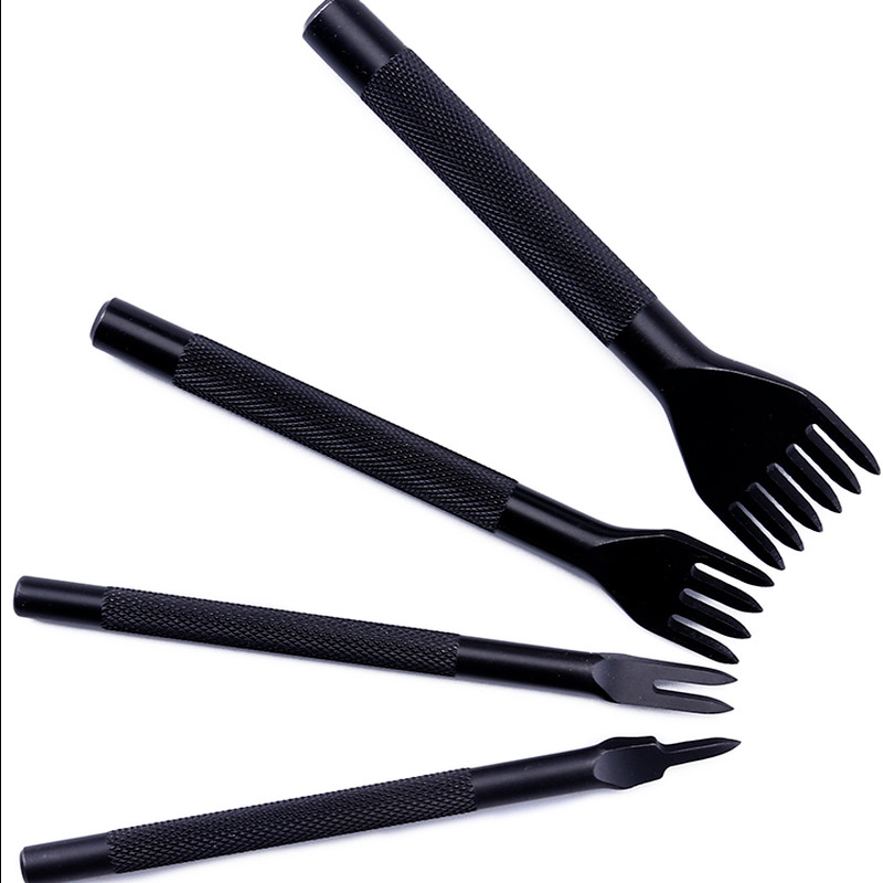 3/4/5/6 χιλιοστά Spacing Δερμάτινες τρύπες Διάτρηση ραφής Διαμάντι τρύπημα 1-2-4-6 Δόντια Κορδόνια Ράψιμο DIY Ζώνη χειροτεχνίας 4 τμχ/σετ