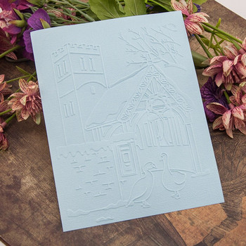 House Building Duck Pretty Plastic Embossed Design Folder DIY Scrapbook Paper Craft Template Die Album Decor Card Making