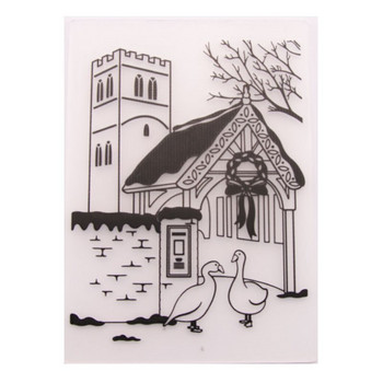 House Building Duck Pretty Plastic Embossed Design Folder DIY Scrapbook Paper Craft Template Die Album Decor Card Making