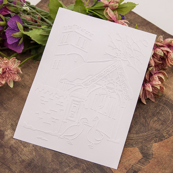House Building Duck Pretty Plastic Embossed Design Folder DIY Scrapbook Paper Craft Template Die Album Decor Card Making