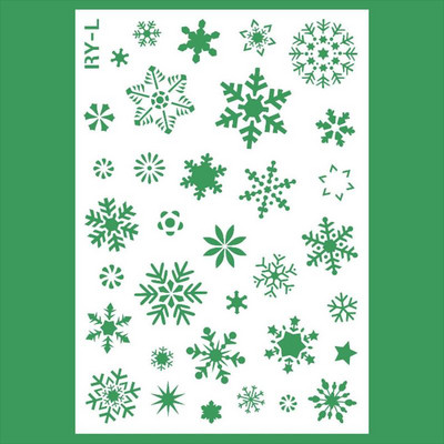 Πρότυπο ζωγραφικής με διάτρητο στένσιλ χριστουγεννιάτικου νιφάδας χιονιού ανάγλυφο Αξεσουάρ DIY Craft Scrapbooking Επαναχρησιμοποιήσιμο κοίλο πρότυπο