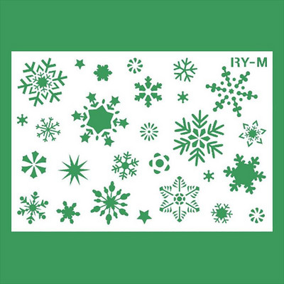 Πρότυπο ζωγραφικής με διάτρητο στένσιλ χριστουγεννιάτικου νιφάδας χιονιού ανάγλυφο Αξεσουάρ DIY Craft Scrapbooking Επαναχρησιμοποιήσιμο κοίλο πρότυπο