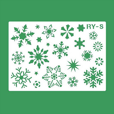 Πρότυπο ζωγραφικής με διάτρητο στένσιλ χριστουγεννιάτικου νιφάδας χιονιού ανάγλυφο Αξεσουάρ DIY Craft Scrapbooking Επαναχρησιμοποιήσιμο κοίλο πρότυπο
