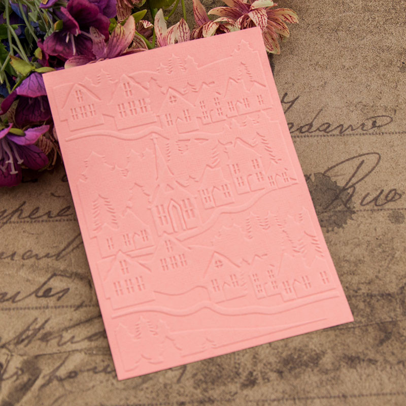 Maja plastist reljeefkaustad Taustamall meisterdamiseks scrapbooking käsitöö tegemiseks albumi fotokaardi jaoks pühadekaunistused