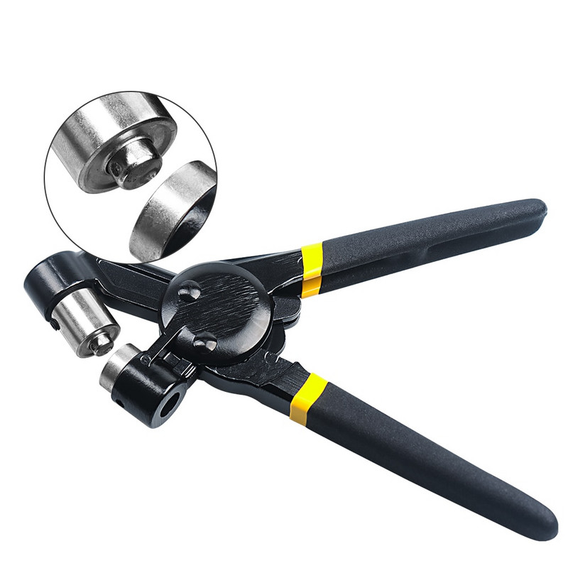 Įrankių rinkinys tarpiklių presavimo replių štampavimo rinkiniai Rankinės kilpos mašina su sidabriniais tarpikliais, skirta odiniams batams iš audinio audinio