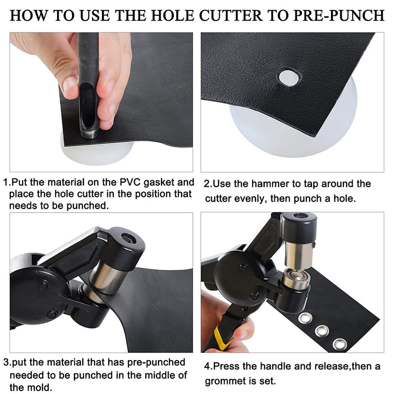 Įrankių rinkinys tarpiklių presavimo replių štampavimo rinkiniai Rankinės kilpos mašina su sidabriniais tarpikliais, skirta odiniams batams iš audinio audinio