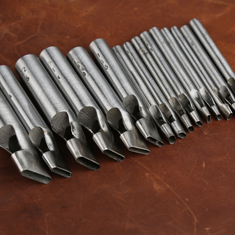 Fenrry auguraudade komplekt Nahast ovaalne auguraua terasest käsitöö õõnsa augurauda nahast tööriistad nahast rihma augustaja DIY tööriistad