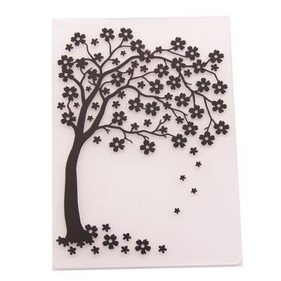 Flower Tree Πλαστικά ανάγλυφα φάκελοι Πρότυπο για DIY Scrapbooking Crafts Δημιουργία άλμπουμ φωτογραφιών Διακοσμητική κάρτα διακοπών