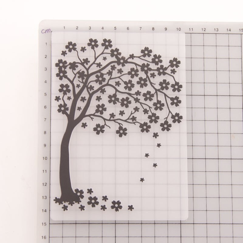 Flower Tree Πλαστικά ανάγλυφα φάκελοι Πρότυπο για DIY Scrapbooking Crafts Δημιουργία άλμπουμ φωτογραφιών Διακοσμητική κάρτα διακοπών