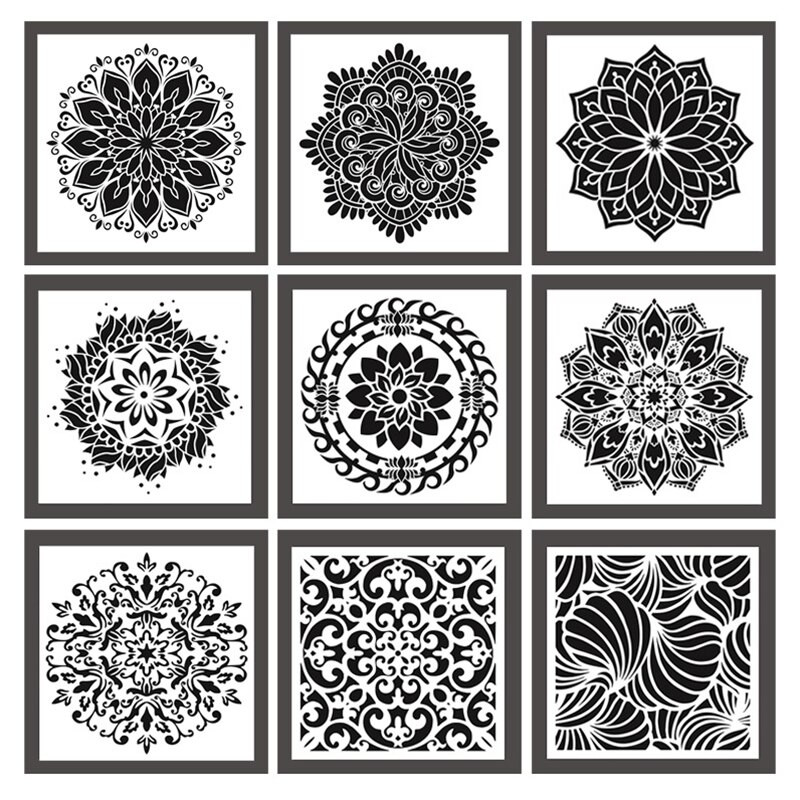 Mandalos sienų piešimo trafaretas tapybai meno amatų dekoravimui „pasidaryk pats“ Scrapbooking reljefinis albumo popieriaus kortelės šablonas