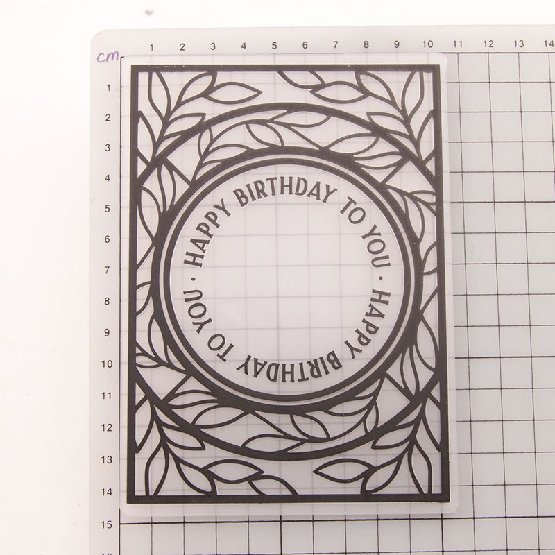 Χρόνια πολλά σε σας Πρότυπο πλαστικό ανάγλυφο φακέλων για χειροτεχνίες DIY Scrapbooking Making Photo Album Card Holiday Decoration