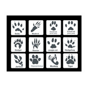 Animacinių filmų plastikinis trafaretas Vaiko trafaretas Gyvūnų pėdsakų trafaretas tapybai Ažūrinis šablonas Iškarpų albumas reljefinis albumo dekoravimas