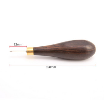 1 БР. Лилава дръжка от сандалово дърво, кожено шило за занаяти, ръчно изработени шевни инструменти