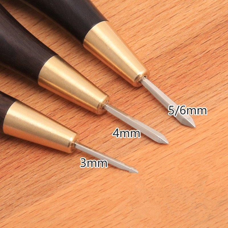 1 tk lilla sandlipuu käepidemega nahast käsitööõmbluskangas käsitsi valmistatud õmblustööriistad