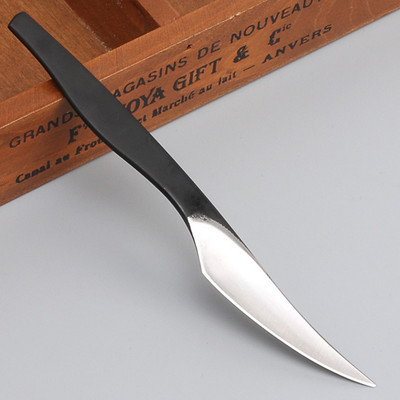 1Pcs 16cm нож за рязане от неръждаема стомана Leather Craft Practical Cuting Carving Tool Чанта за съхранение на кожени инструменти, колан, черна