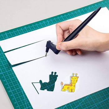Направи си сам Craft Cutting Tools Дърворезба Cutting Pen Art Craft Cutting Craft Tool with 360 стоманено въртящо се острие Safety Cutter Paper