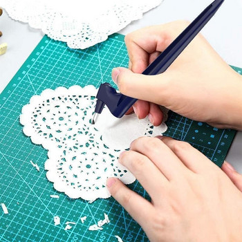 Направи си сам Craft Cutting Tools Дърворезба Cutting Pen Art Craft Cutting Craft Tool with 360 стоманено въртящо се острие Safety Cutter Paper