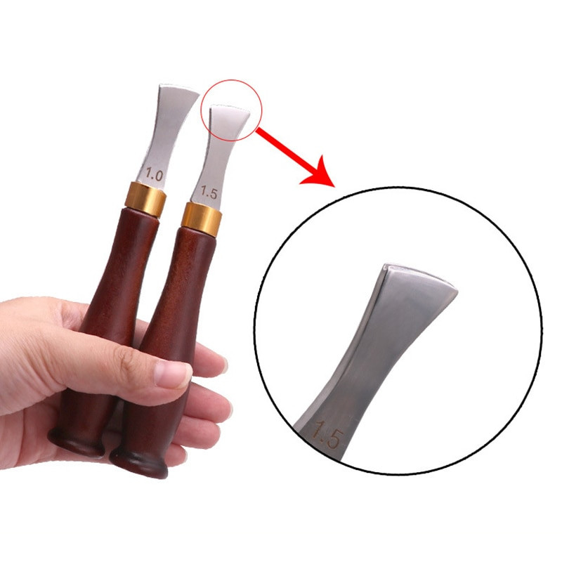 1 vnt. odinis arkos kraštas, iškirptas seklias griovelio kraštas karšto ir šalto presavimo linijos perforatorius, įdėtas linija, odinis amatų įrankis, 1,0–2,5 mm