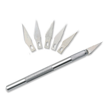Μεταλλικό μαχαίρι σκάλισμα DIY Εργαλείο κοπής τέχνης Craft Cutting Kinfe Κόφτης χάραξης με λεπίδα ασφαλείας κόφτης χαρτί στυλό κοπής μαχαιριών