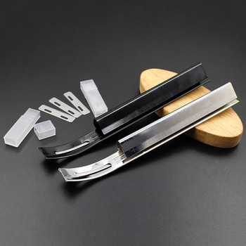 Нож за изрязване на кожа от неръждаема стомана Направи си сам кожен занаятчийски безопасен нож за рязане Отрязани тънки ножове Нож за дърворезба