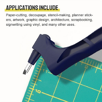 Εργαλεία κοπής DIY Art Craft 360 Περιστρεφόμενο χαρτοκόφτη λεπίδων 3 Αντικατάσταση μαχαιριού Αντιστέκεται στη φθορά του εργαλείου κοπής Γρίλια παραθύρου κατασκευής