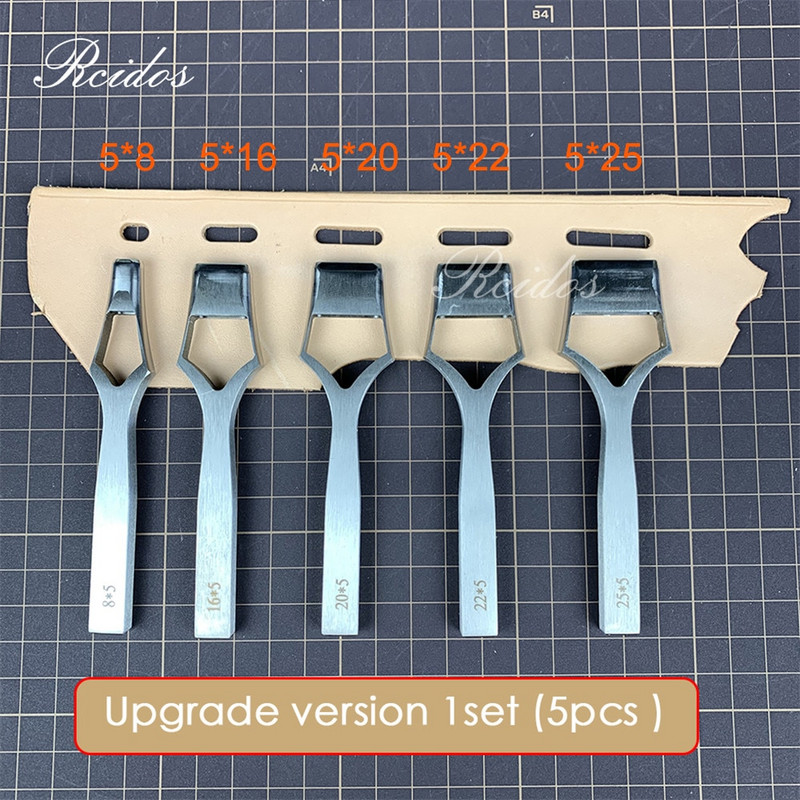 5x8/16/20/22/25mm manuálny dierovač na kožené opasky s plochými otvormi, RCIDOS dierovač na vrecia, nehrdzavejúca oceľ, cena 1 ks