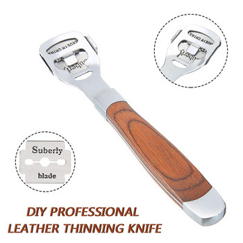 Нов инструмент за изтъняване на кожени ръбове Silvery Skiver Beveler Инструменти за подрязване Направи си сам Професионална лопата Кожен нож с 10 остриета