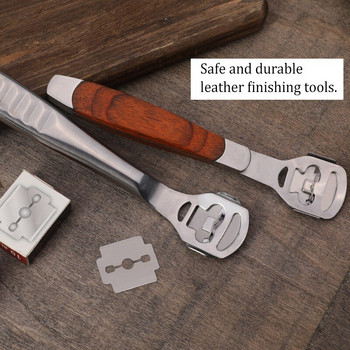 Нов инструмент за изтъняване на кожени ръбове Silvery Skiver Beveler Инструменти за подрязване Направи си сам Професионална лопата Кожен нож с 10 остриета