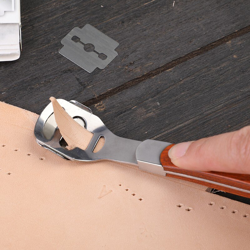 Naujas odinis briaunų ploninimo įrankis Silvery Skiver Beveler „pasidaryk pats“ apipjaustymo įrankiai Profesionalus kastuvas odinis peilis su 10 ašmenų