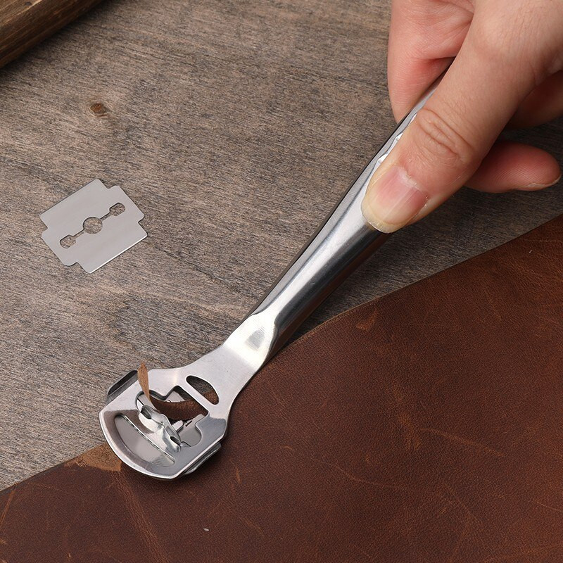 Naujas odinis briaunų ploninimo įrankis Silvery Skiver Beveler „pasidaryk pats“ apipjaustymo įrankiai Profesionalus kastuvas odinis peilis su 10 ašmenų