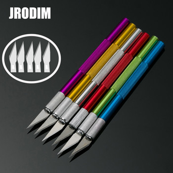 Направи си сам Art Cutting Tool Craft Cutting Kinfe with Blade Safety Cutter Paper Knife with 5pcs Blades Cutting Pen Метална писалка за гравиране