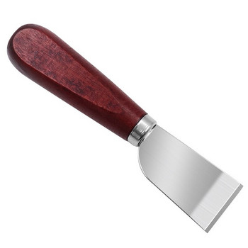 Практичен нож за подстригване и рязане на кожа „Направи си сам“ Издръжлив инструмент за резба на кожа с дървена дръжка и острие от неръждаема стомана